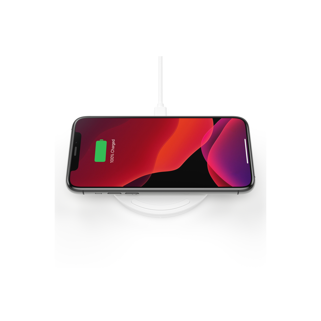 Belkin BoostCharge 10W Wireless Charging Pad + Cable - White in Qatar Belkin BoostCharge 10W Wireless Charging Pad + Cable - White in Qatar